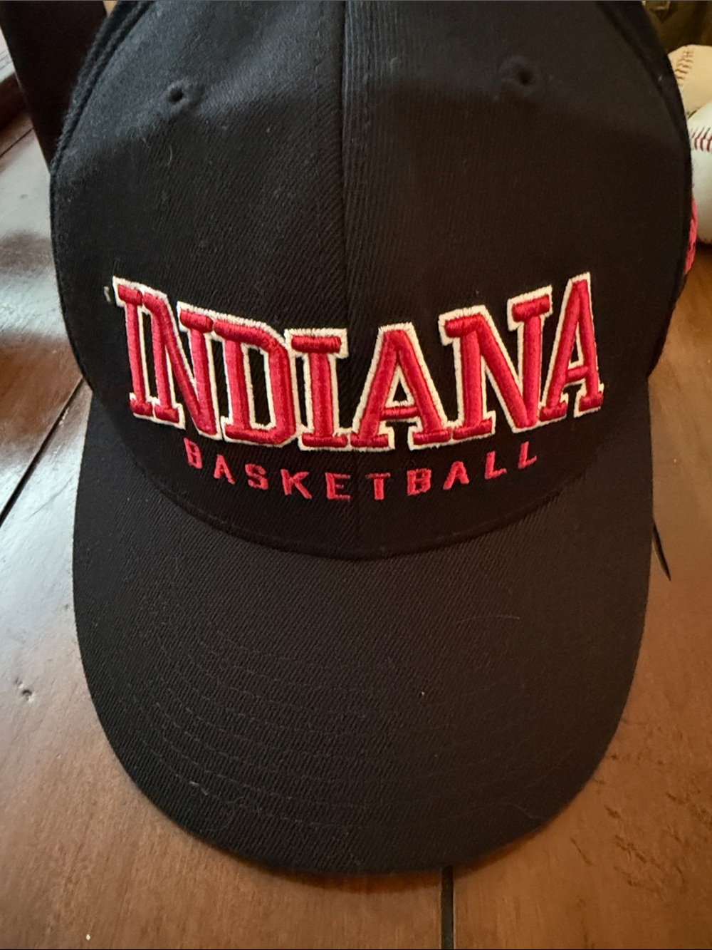 Indiana Basketball Black Hat with Red Embroidery
